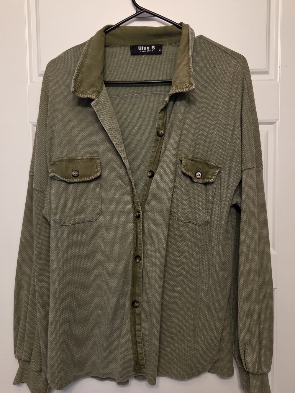 Olive Green Woman Button Up